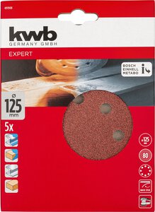 QUICK-STICK sanding discs for wood and metal, aluminium oxide, Ø 115 mm, punched