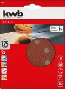QUICK-STICK sanding discs for wood and metal, aluminium oxide, Ø 115 mm, punched