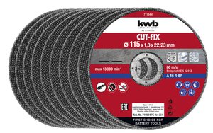 Thin Cutting Discs, Ø 115 x 1 mm, 10 pcs.