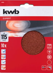 QUICK-STICK sanding discs for wood and metal, aluminium oxide, Ø 115 mm, punched