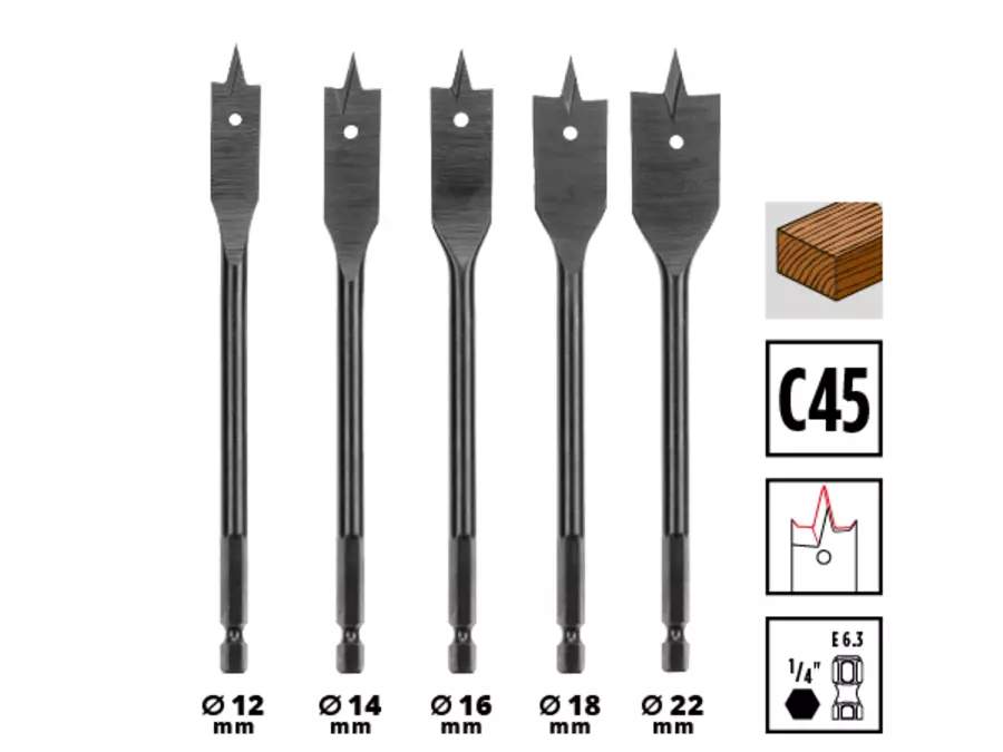 Flat-Wood-Drill-Bits