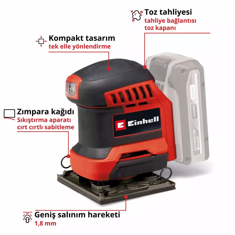 Owl13さま専用ページ Einhell Akülü Avuç İçi Zımpara TE-OS 18/113 Li - Solo