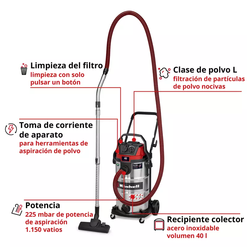 Einhell Aspiradora eléctrica seco / húmedo TE-VC 4090 SACL