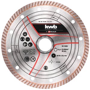 Diamond Cutting Disc, Turbo Rim, Extra Thin, Ø 150 x 1.6 mm