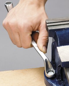 Ring Spanners, chrome vanadium, wave profile, satin finish