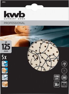 QUICK-STICK sanding discs for wood and metal, aluminium oxide, Ø 115 mm, punched
