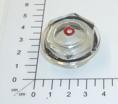 Vista Livello Olio Per Compressore Aria - 20mm Filetto Maschio, In Plastica Trasparente E Rosso - Foto 6