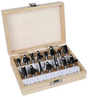 Router bit set 8 mm 15 pcs.