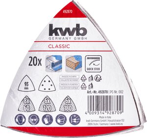 QUICK-STICK Schleifdreiecke, HOLZ & METALL, Edelkorund, 93 mm, Sparpack