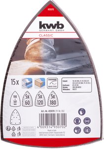 QUICK-STICK Schleifdreiecke, HOLZ & METALL, Edelkorund, 100 x 147 mm, Sparpack