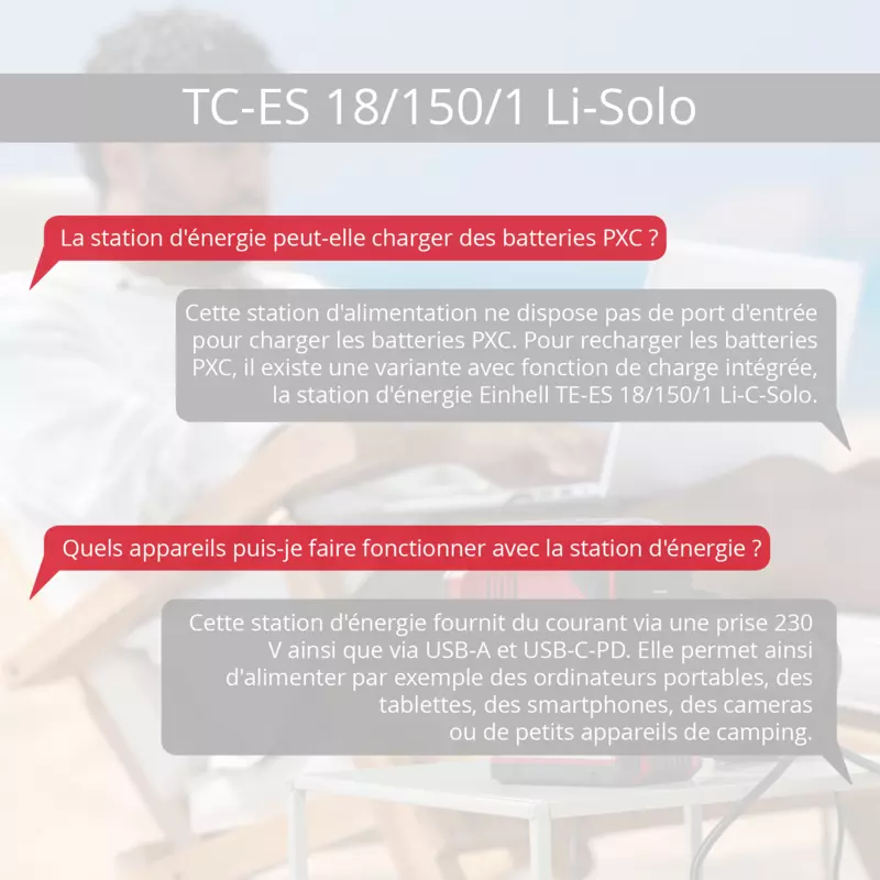 Einhell Akku-Energiestation TC-ES 18/150/1 Li-Solo Power X-Change (18 V