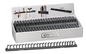 Werkzeughalter mit 24 Plastik-Klemmen, 20 Stück im Display