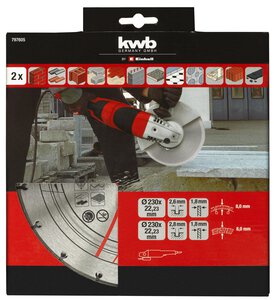 2-tlg. Diamant-Trennscheiben-Set, Ø 230 x 22,23 mm