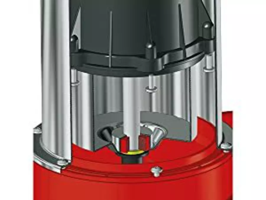 Internal view of the Einhell clear water pump, showing the motor shaft and pump mechanism.