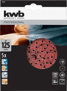 QUICK-STICK sanding discs for wood and metal, aluminium oxide, Ø 115 mm, punched