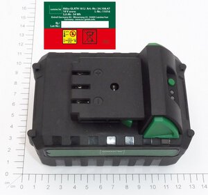 Battery pack assembly 18V 3Ah