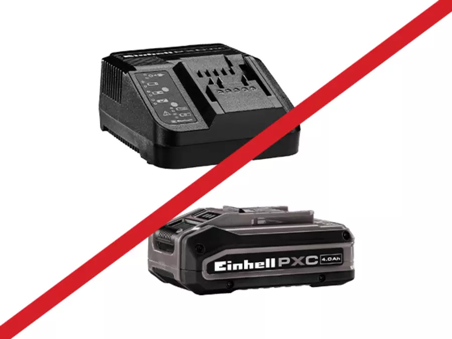 Der Einhell Akku-Farb-/Mörtelrührer TP-MX 18-2 Li BL frontal abgebildet, ohne eingesetzten Akku.