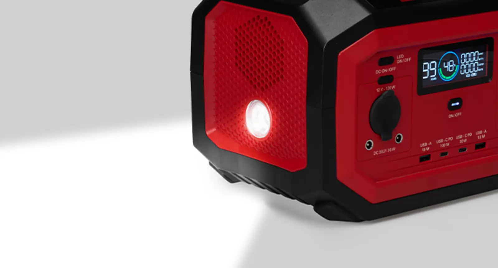 The Einhell energy station TE-ES 300/240 shows an integrated LED light on the front.