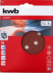 QUICK-STICK sanding discs for wood and metal, aluminium oxide, Ø 115 mm, punched
