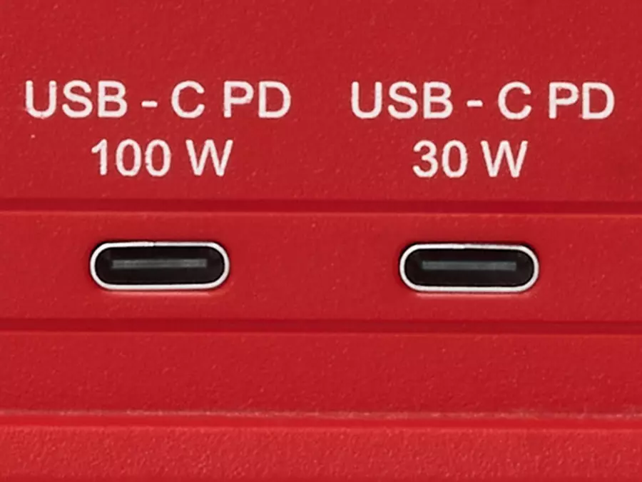 The Einhell energy station TE-ES 300/240 shows two USB-C PD ports labeled 100 W and 30 W.