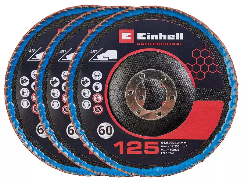 3x 125mm Flap Discs Curved Angle Grinder Accessory
