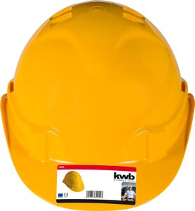 Schutzhelm, mit Kunststoffschweißband, verstellbar, gelb