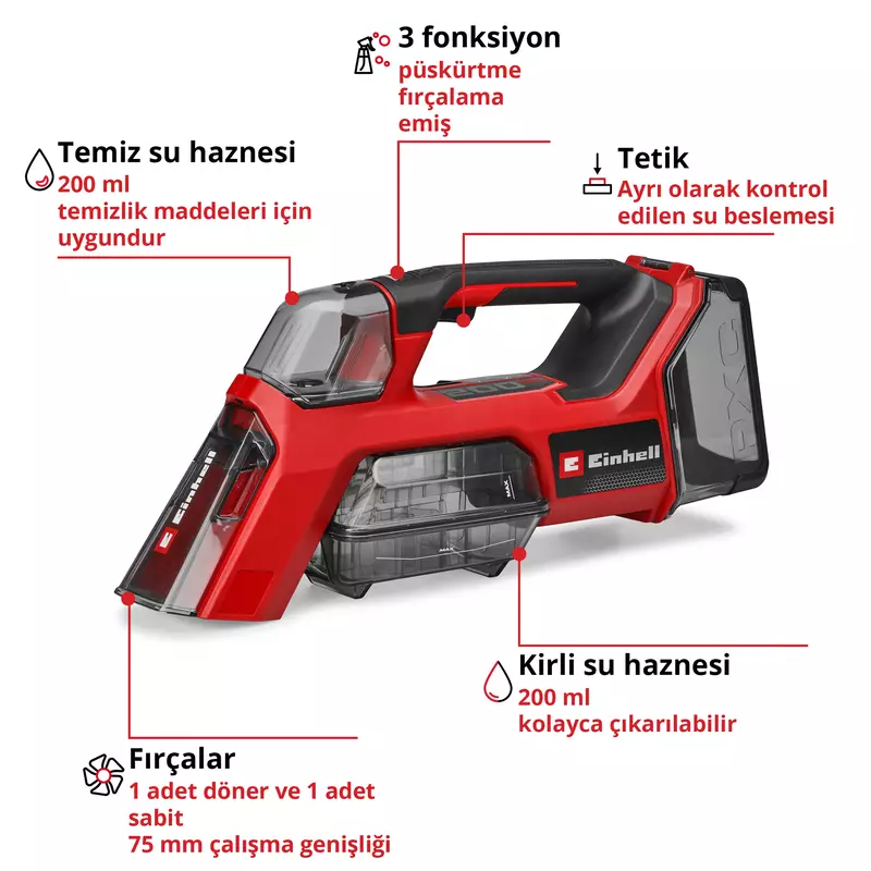 Einhell Cordless Spot Cleaner TE-SCL 18/200 Li-Solo