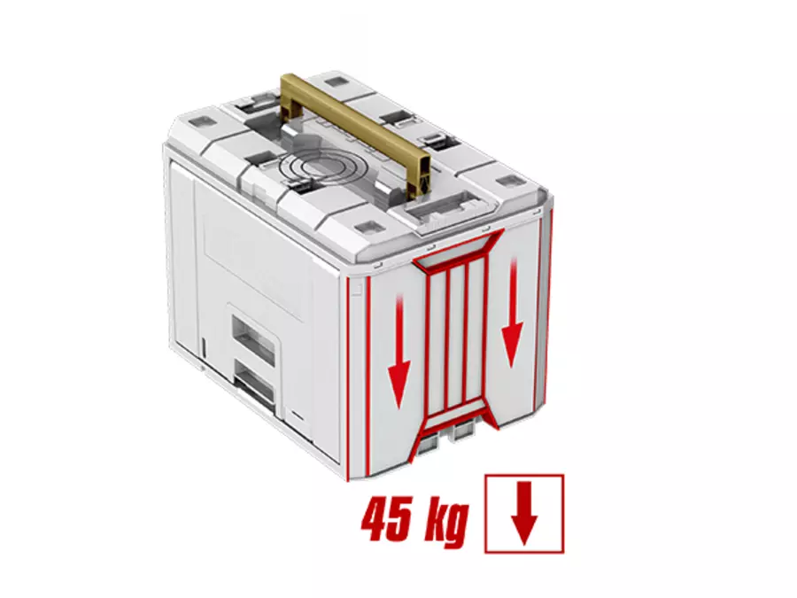 The Einhell E-Case FlipFront with a maximum load capacity of 45 kg.