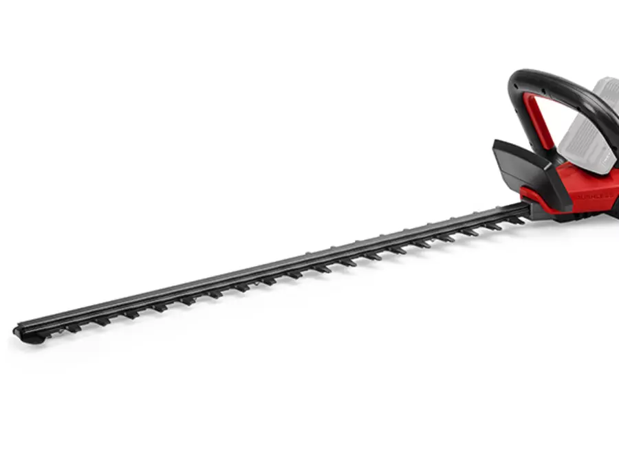 The blades of the Einhell cordless hedge trimmer GP-CH 36/65 Li BL-Solo shown in full length on a white background.