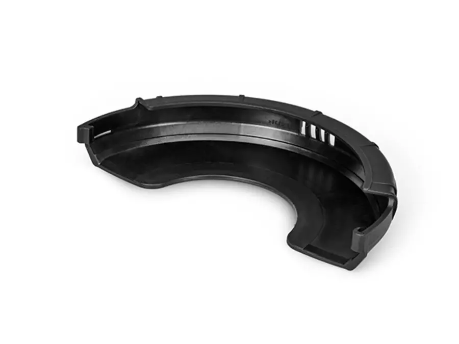 Proteção contra cortes incluída na rebarbadora Einhell Professional TP-AG 230/2400 sobre fundo branco.