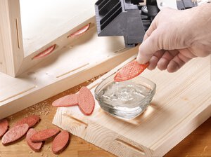 Vorgeleimte Holzverbinderplättchen