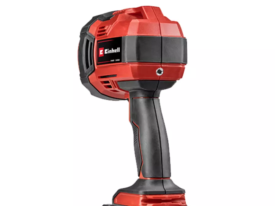 Rear view of the Einhell TE-CL 18/2500 Li cordless lamp – Solo with visible bracket for tripod mounting.