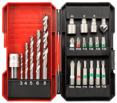 Bit drill set 22 pcs. S-Box