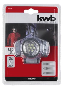 Lampada frontale a LED con 7 LED
