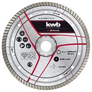 Diamond Cutting Disc, Turbo Rim, Ø 180 x 25.4 x 2.6 mm