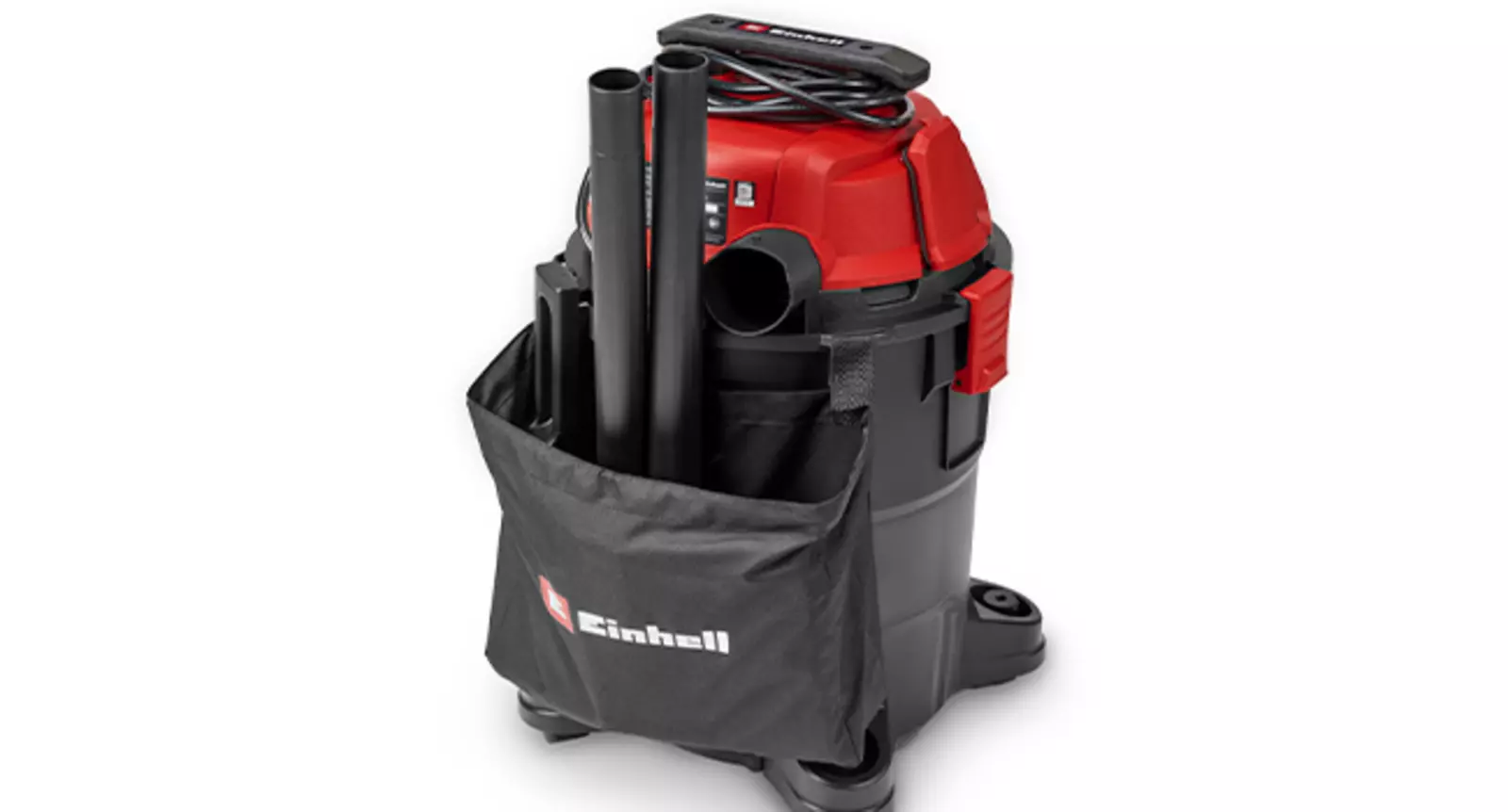 L'aspirapolvere a umido e a secco Einhell TC-VC 2555 A con sacca portaccessori sul retro.